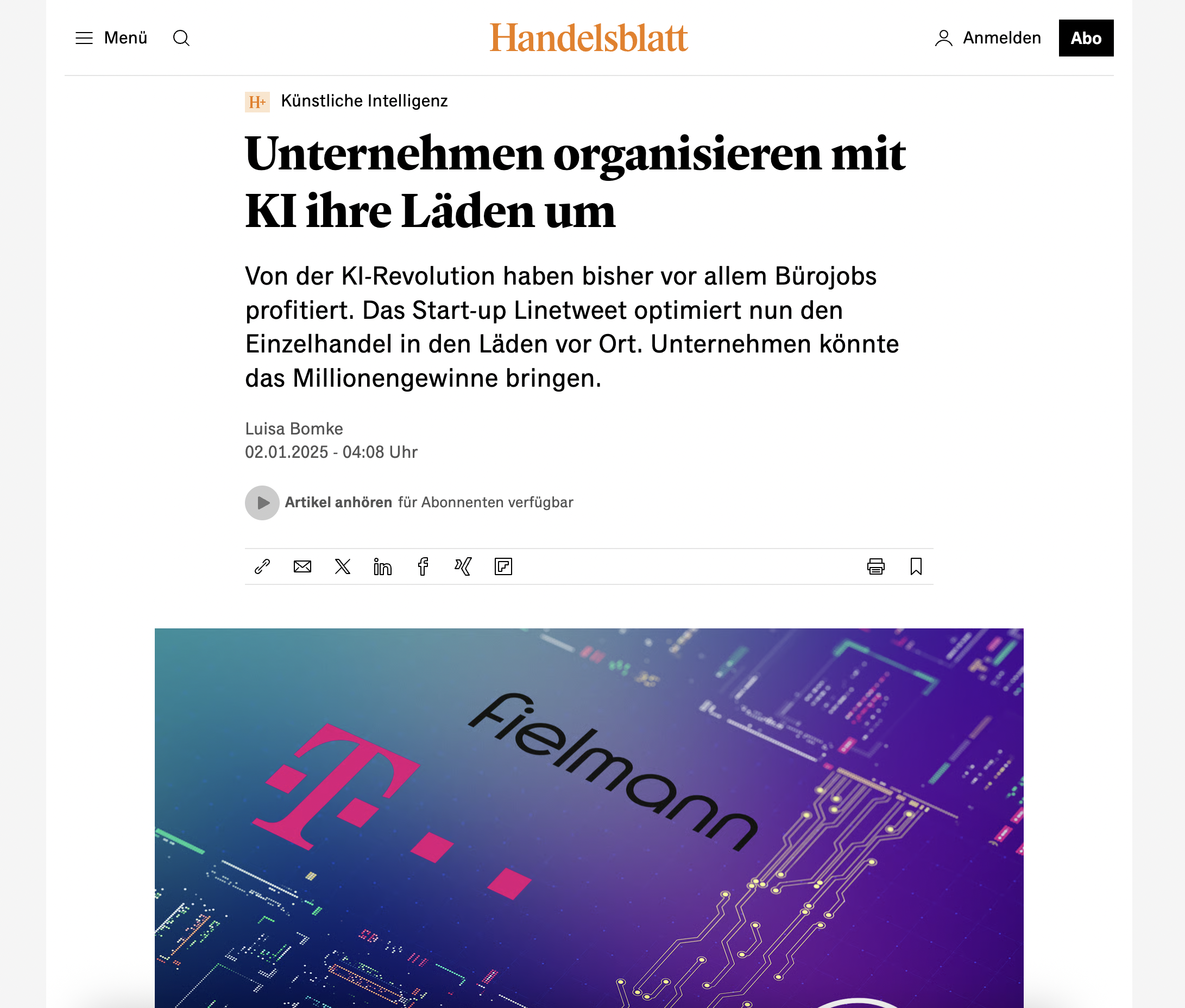 Handelsblatt Artikel